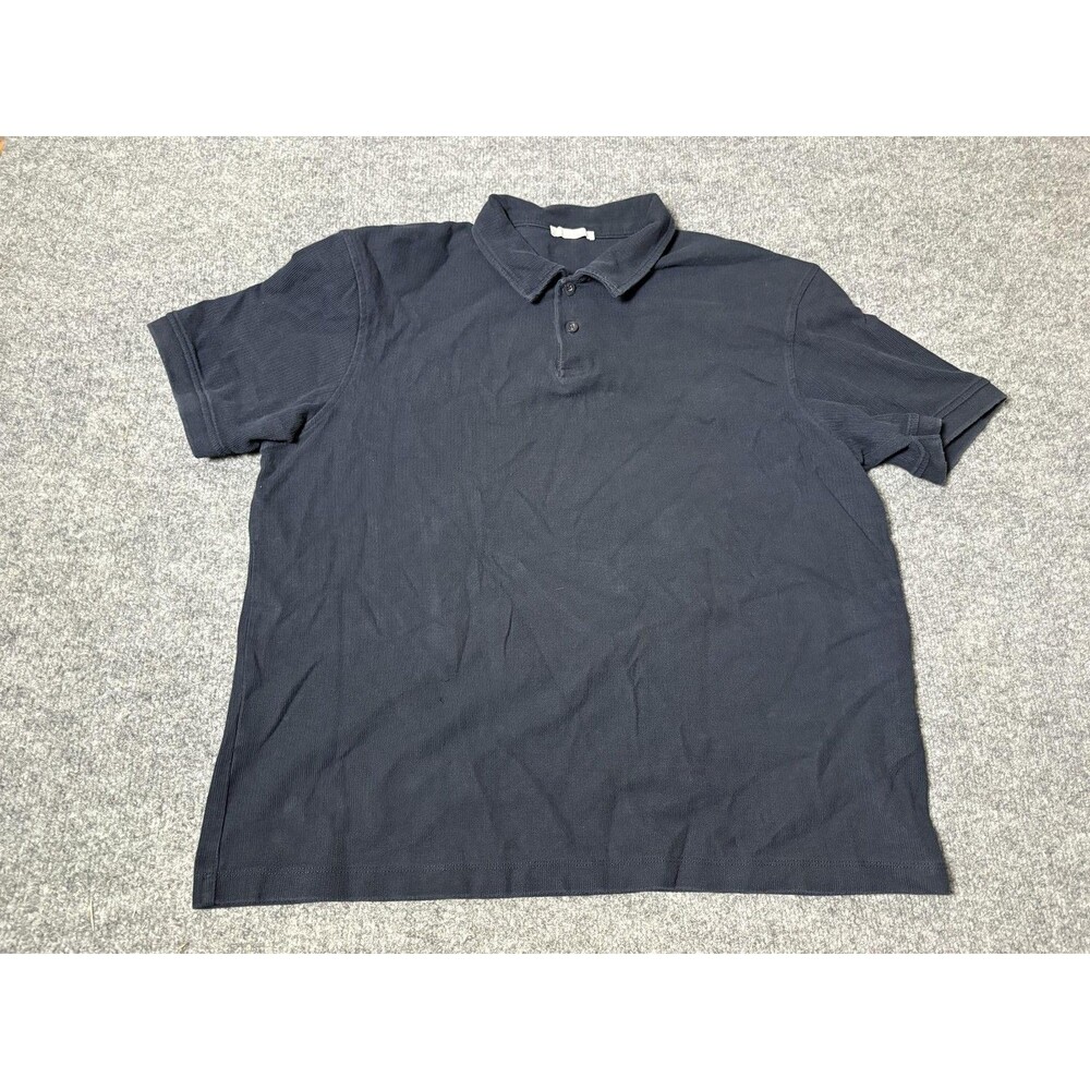 Zara Polo Shirt Mens XL Blue 100% Cotton Knit Collared Short Sleeve Casual